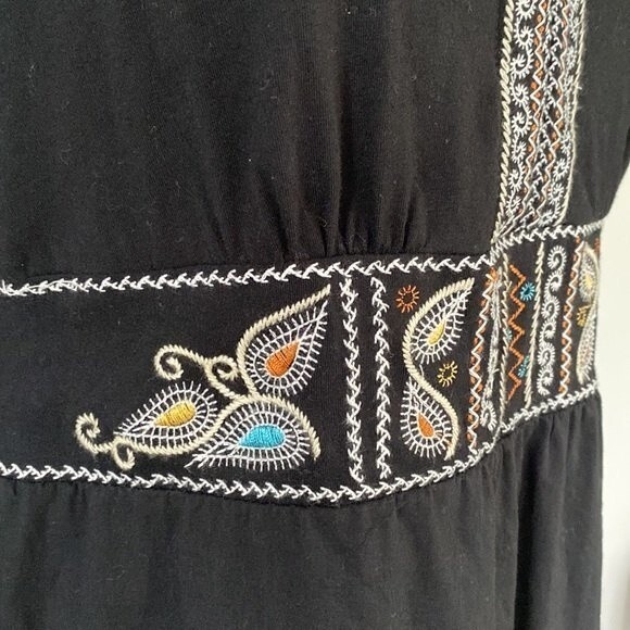 RXB Paisley Embroidered V-Neck Sleeveless Tunic Tank Top Lined Cotton Boho Cute - Picture 10 of 16